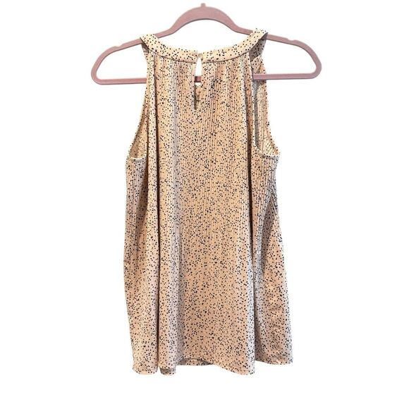 Adrianna Papell Sleeveless Printed Pleated Halter Top Pink Black Size Medium - Picture 4 of 8